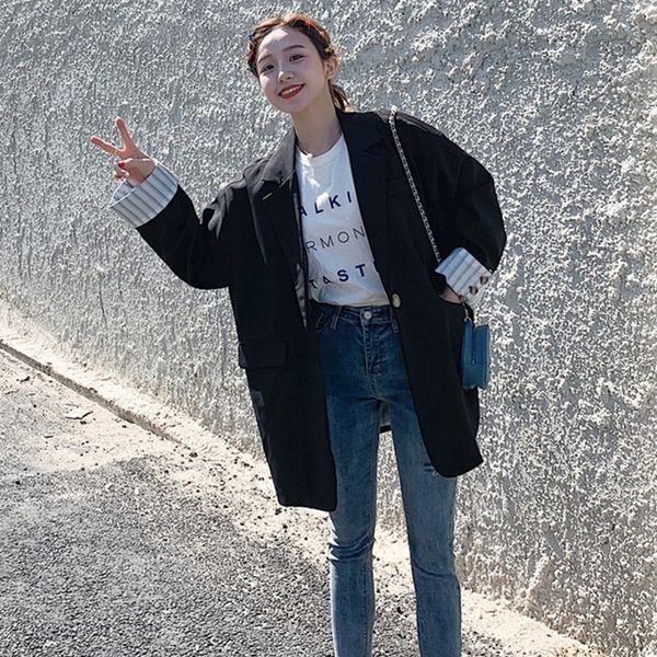 new arrival loose office lady autumn coat fashion korean style elegant vintage outdoor long jacket v2vv, Black;brown
new arrival loose office lady autumn coat fashion korean style elegant vintage outdoor long jacket v2vv, Black;brown