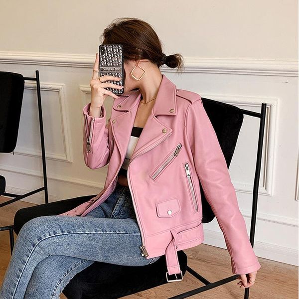 women's leather & faux sheep garment female ins motorcycle jacket cultivate one's morality short, Black
women's leather & faux sheep garment female ins motorcycle jacket cultivate one's morality short, Black