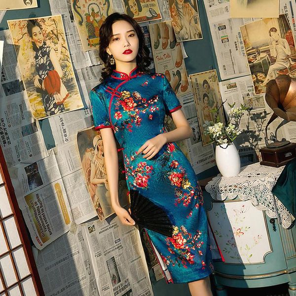 ethnic clothing sheng coco double layer silk crepe chinese dresses for women modern modified side 8-button qipao dress with split navy blue, Red
ethnic clothing sheng coco double layer silk crepe chinese dresses for women modern modified side 8-button qipao dress with split navy blue, Red