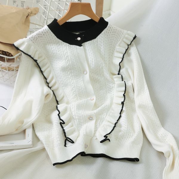 2021 new buttoned up ruffles flounce hem knitted casual loose england blouse spring shirt for women wbw9, White
2021 new buttoned up ruffles flounce hem knitted casual loose england blouse spring shirt for women wbw9, White