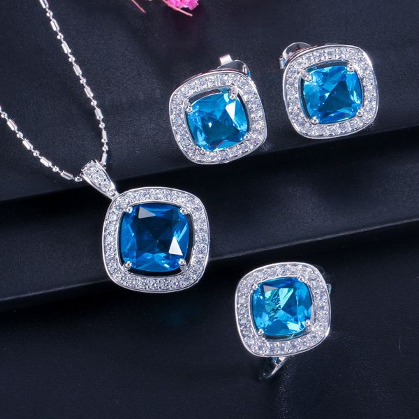 multicolor optional three piece suit with micro diamond ring necklace earrings female, Silver
multicolor optional three piece suit with micro diamond ring necklace earrings female, Silver