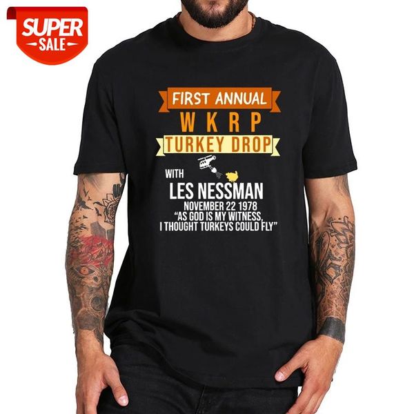 first annual wkrp turkey drop t shirt i thought turkeys could fly tshirt eu size 100% cotton crew neck breathable #v82q, White;black
first annual wkrp turkey drop t shirt i thought turkeys could fly tshirt eu size 100% cotton crew neck breathable #v82q, White;black