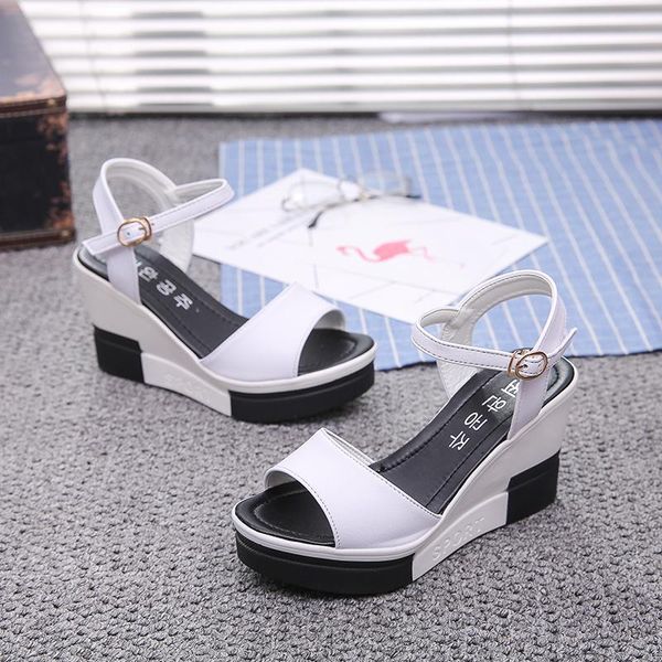 sandals women's - 2021 korean edition fashion wedged-heel peep-toe pu-party shoes, Black
sandals women's - 2021 korean edition fashion wedged-heel peep-toe pu-party shoes, Black