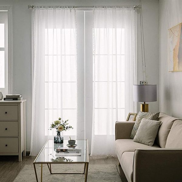 curtain & drapes 1pc modern simple white cotton ball lace transparent bedroom living room beautiful thin gauze drape decoration
curtain & drapes 1pc modern simple white cotton ball lace transparent bedroom living room beautiful thin gauze drape decoration