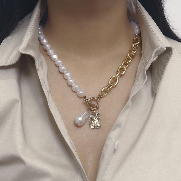 chains temperament special-shaped pearl chain splicing necklace simple angel pendant monolingual female, Silver
chains temperament special-shaped pearl chain splicing necklace simple angel pendant monolingual female, Silver