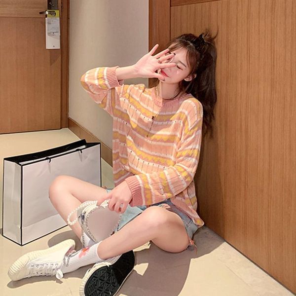 women's sweaters heart printed ladies striped jumper female fashion o-neck sweater long sleeve knitwear, White;black
women's sweaters heart printed ladies striped jumper female fashion o-neck sweater long sleeve knitwear, White;black