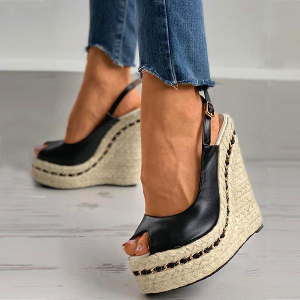 ribetrini ins lady high heels buckle strap peep toe colorblock shoes flax wedges women's sandals new 2021 sandals, Black
ribetrini ins lady high heels buckle strap peep toe colorblock shoes flax wedges women's sandals new 2021 sandals, Black