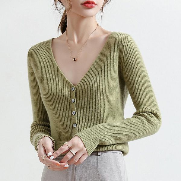 women's knits & tees 100% pure wool women high elasticity v-neck cardigan sweater 2021 spring autumn warm soft knitted cashmere 16 colo, White
women's knits & tees 100% pure wool women high elasticity v-neck cardigan sweater 2021 spring autumn warm soft knitted cashmere 16 colo, White