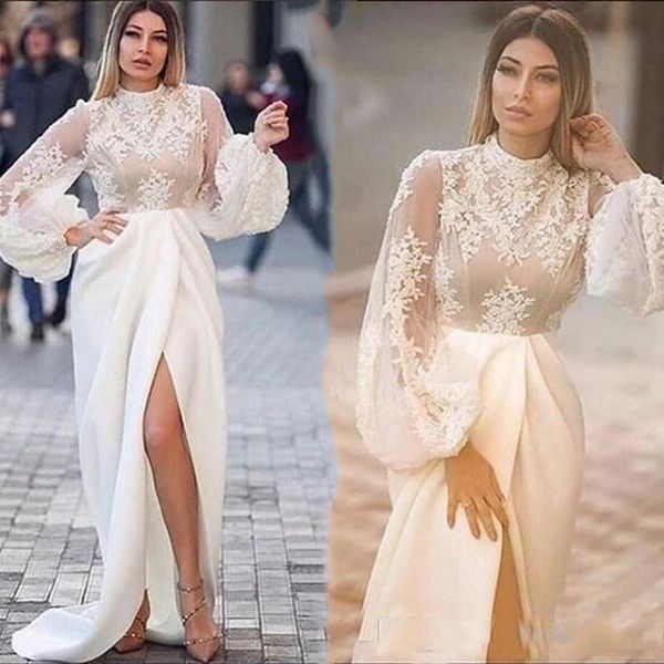 2021 long poet sleeves evening dresses lace applique side slit chiffon high collar ruched pleats plus size formal prom party gown vestidos, Black;red
2021 long poet sleeves evening dresses lace applique side slit chiffon high collar ruched pleats plus size formal prom party gown vestidos, Black;red