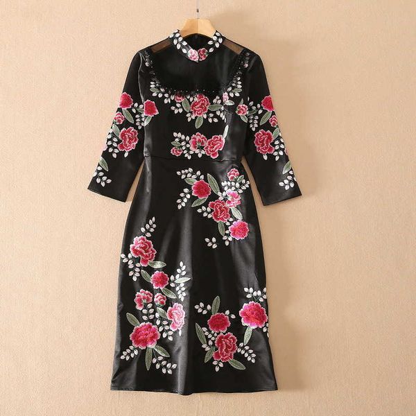 european and american women's wear for spring 2021 seven-point sleeve collar flower embroidery fashion black dress xxl, Black;gray
european and american women's wear for spring 2021 seven-point sleeve collar flower embroidery fashion black dress xxl, Black;gray