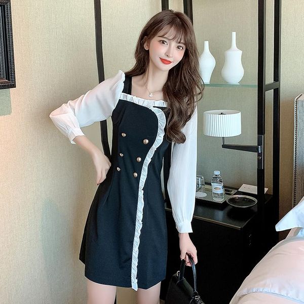 casual dresses women one piece dress autumn 2022 office lady korea style vintage ruffles full sleeve solid high waist zipper, Black;gray
casual dresses women one piece dress autumn 2022 office lady korea style vintage ruffles full sleeve solid high waist zipper, Black;gray