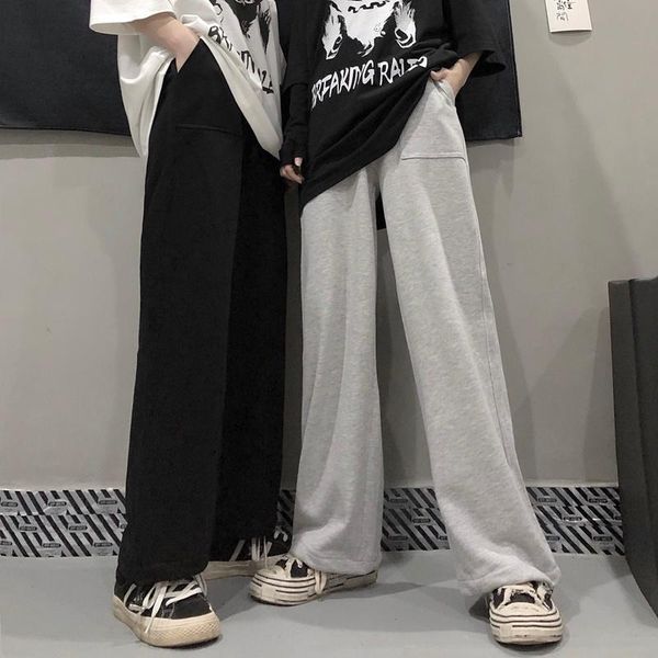 women's pants & capris 2021 autumn and winter fat mm sports leisure high waist straight wide leg with feet, Black;white
women's pants & capris 2021 autumn and winter fat mm sports leisure high waist straight wide leg with feet, Black;white