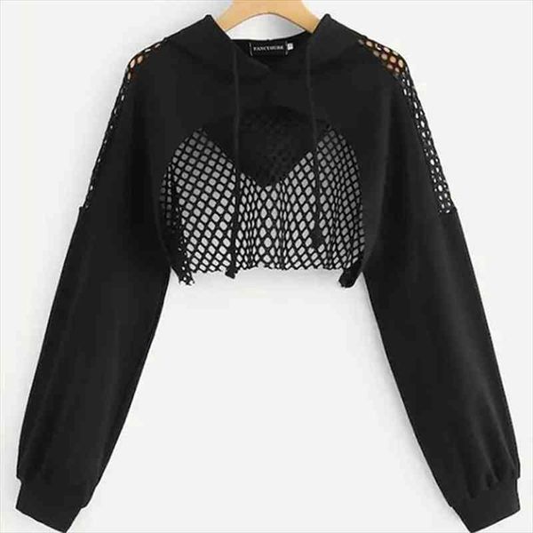 crop sweatshirt mesh patchwork hoodies women harajuku hoodie clothes gothic long sleeve cropped hoodie, Black
crop sweatshirt mesh patchwork hoodies women harajuku hoodie clothes gothic long sleeve cropped hoodie, Black