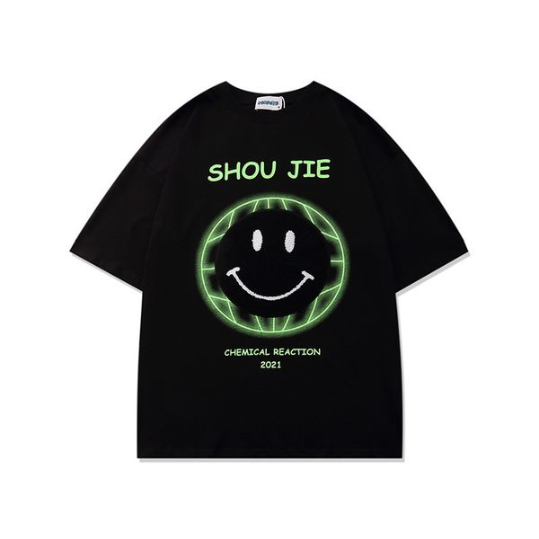 no vulgarity 2021 summer new smiling face print oversize crew neck short sleeve men's loose casual t-shirt, White;black
no vulgarity 2021 summer new smiling face print oversize crew neck short sleeve men's loose casual t-shirt, White;black