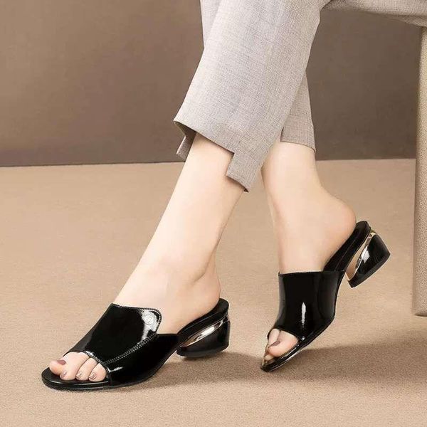 red pu bright leather sewing sequined hoof heels slippers fish mouth non-slip rome women shoes designer open toe sandals, Black
red pu bright leather sewing sequined hoof heels slippers fish mouth non-slip rome women shoes designer open toe sandals, Black