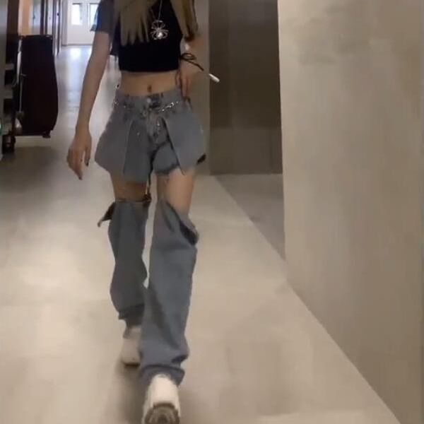 women's jeans woman pants denim trousers straight loose high waist spring autumn hip hop detachable shorts pantalones vaqueros mujer, Blue
women's jeans woman pants denim trousers straight loose high waist spring autumn hip hop detachable shorts pantalones vaqueros mujer, Blue