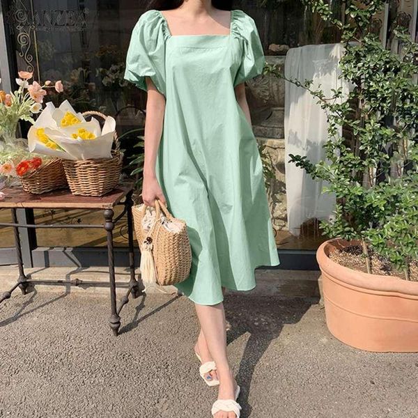 casual dresses womens beach elegant square collar zanzea fashion solid robe lady puff sleeve vestido 5xl 2021 summer midi dress, Black;gray
casual dresses womens beach elegant square collar zanzea fashion solid robe lady puff sleeve vestido 5xl 2021 summer midi dress, Black;gray