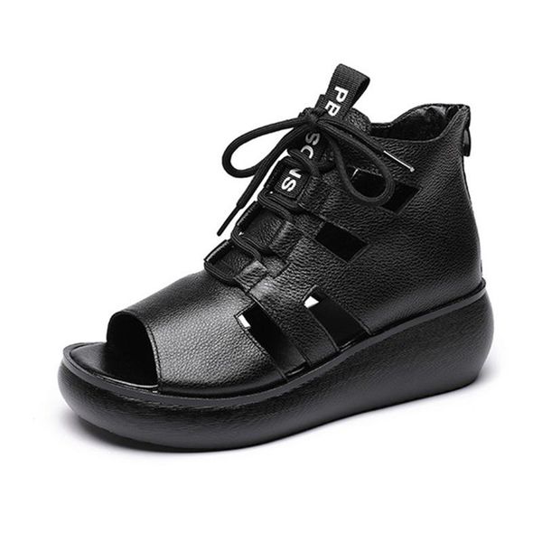 sandals leather wedge platform fish mouth high heels 2021 spring summer fashion casual female hollow high-roman, Black
sandals leather wedge platform fish mouth high heels 2021 spring summer fashion casual female hollow high-roman, Black