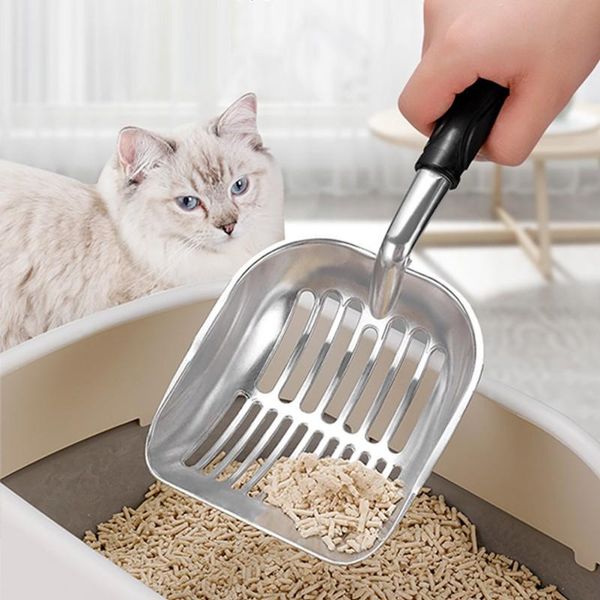 cat grooming pet cats litter scoop plus thick rubber handle aluminum alloy shovel for kitten stainless steel metal cleaning supplies .
cat grooming pet cats litter scoop plus thick rubber handle aluminum alloy shovel for kitten stainless steel metal cleaning supplies .