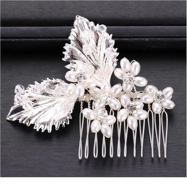 trendy leaf flower pearl hair combs wedding hair accessories bridal headpiece hair ornaments bride women jewelry jllauc, Silver
trendy leaf flower pearl hair combs wedding hair accessories bridal headpiece hair ornaments bride women jewelry jllauc, Silver
