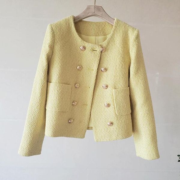 women's jackets fashion women luxury autumn spring elegant vintage cute british ladies yellow long sleeved tweed short jacket c, Black;brown
women's jackets fashion women luxury autumn spring elegant vintage cute british ladies yellow long sleeved tweed short jacket c, Black;brown