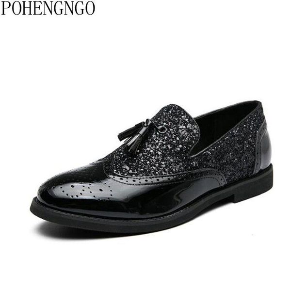 dress shoes luxury gold color leather brogue mens formal tassels men fashion oxfords wedding business office, Black
dress shoes luxury gold color leather brogue mens formal tassels men fashion oxfords wedding business office, Black