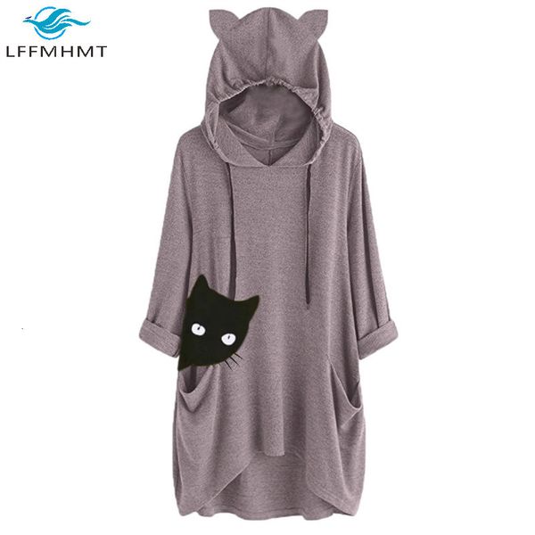 2021 new women spring autumn fashion large size casual sweatshirts cute cat print long sleeve trendy oversized hooded pullover 929w, Black
2021 new women spring autumn fashion large size casual sweatshirts cute cat print long sleeve trendy oversized hooded pullover 929w, Black