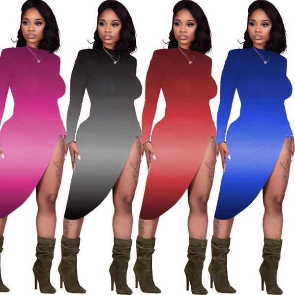 casual dresses 2021 arrivals gradient print women bodycon dress with high split irregular long sleeves crew neck slim waist charming dresse, Black;gray
casual dresses 2021 arrivals gradient print women bodycon dress with high split irregular long sleeves crew neck slim waist charming dresse, Black;gray