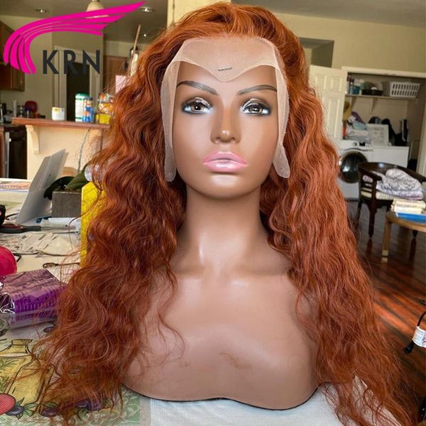 

lace wigs orange ginger deep wave front 180% red ombre color brazilian remy human hair for women pre plucked, Black;brown