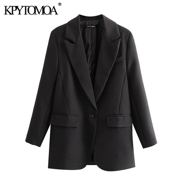 kpytomoa women fashion office wear single button blazer coat vintage long sleeve pockets female outerwear chic 211019, White;black
kpytomoa women fashion office wear single button blazer coat vintage long sleeve pockets female outerwear chic 211019, White;black
