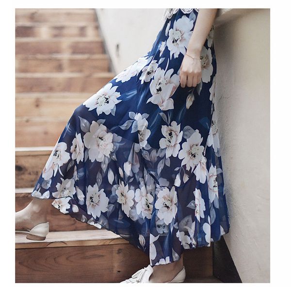 summer flower print chiffon saias maxi get out of the belt high saiping jupe female fallen women gu0k, Black
summer flower print chiffon saias maxi get out of the belt high saiping jupe female fallen women gu0k, Black