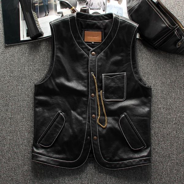 men's vests special offer grey casual style genuine leather vest men single breasted real natural cowhide spring slim fit short coat, Black;white
men's vests special offer grey casual style genuine leather vest men single breasted real natural cowhide spring slim fit short coat, Black;white