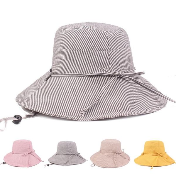 wide brim hats women classic cotton stripe beret bucket outdoor summer sun beach hiking caps, Blue;gray
wide brim hats women classic cotton stripe beret bucket outdoor summer sun beach hiking caps, Blue;gray