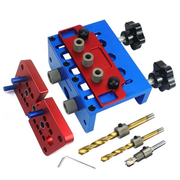 

professional hand tool sets 3 in 1 dowelling jig woodworking joinery punch locator accurate self centering metric dowel home drilling tools