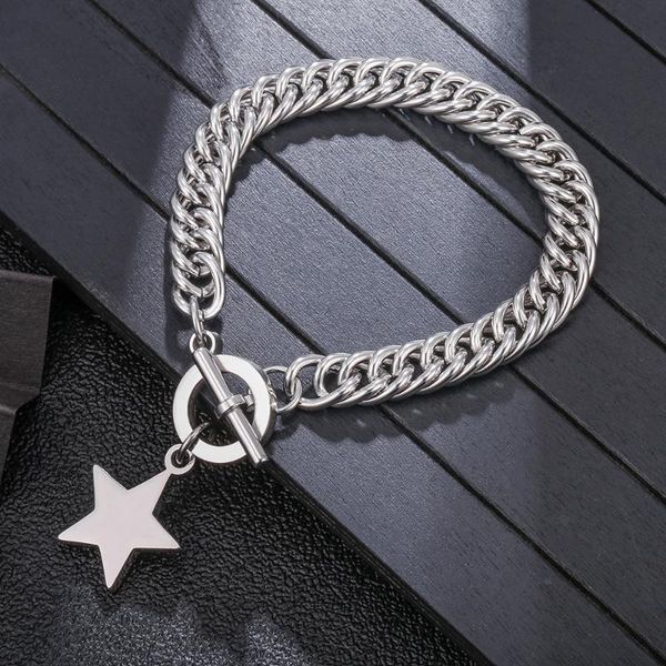 charm bracelets stainless stell five-pointed star snake shape chains bracelet gift for women fashion female jewelry party wedding 2021, Golden;silver
charm bracelets stainless stell five-pointed star snake shape chains bracelet gift for women fashion female jewelry party wedding 2021, Golden;silver