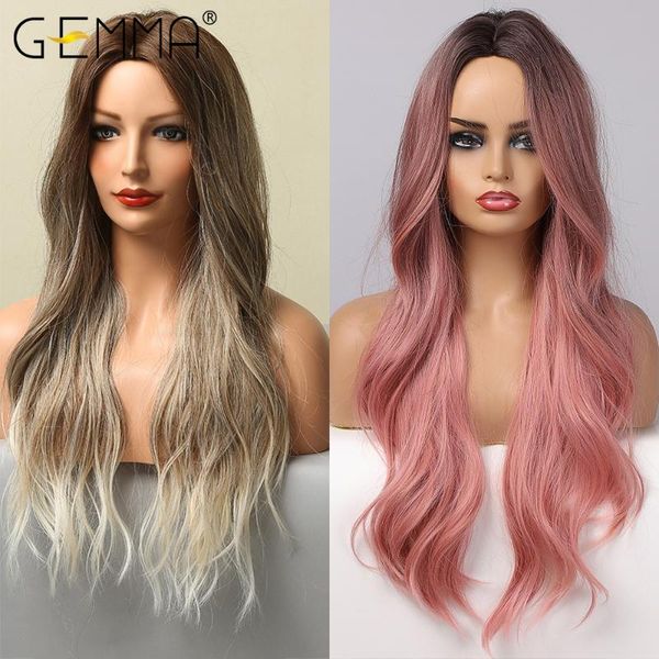 synthetic wigs gemma long wavy ombre brown gray ash light blonde middle part wig for women afro heat resistant cosplay hair, Black
synthetic wigs gemma long wavy ombre brown gray ash light blonde middle part wig for women afro heat resistant cosplay hair, Black