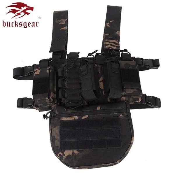 bucksgear light-weight tactical chest rig quick-release d3 paintball combat vest war game style body armor vest army, Camo;black
bucksgear light-weight tactical chest rig quick-release d3 paintball combat vest war game style body armor vest army, Camo;black