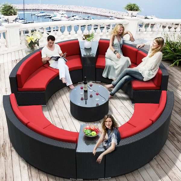 outdoor rattan sofa ring creative rattan round semi-circular sofa combination outdoor l swimming pool leisure
outdoor rattan sofa ring creative rattan round semi-circular sofa combination outdoor l swimming pool leisure
