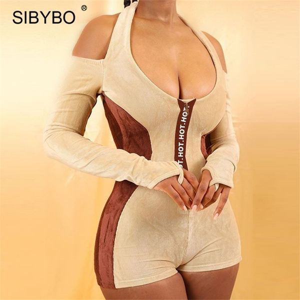 sibybo velvet halter backless womens romper jumpsuits autumn patchwork bodycon playsuits zipper sporty fitness overalls, Black;white
sibybo velvet halter backless womens romper jumpsuits autumn patchwork bodycon playsuits zipper sporty fitness overalls, Black;white