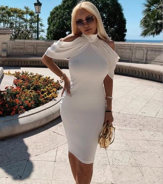 2021 new turtleneck draped white women summer designer fashion club party vestido i7st, Black;gray
2021 new turtleneck draped white women summer designer fashion club party vestido i7st, Black;gray
