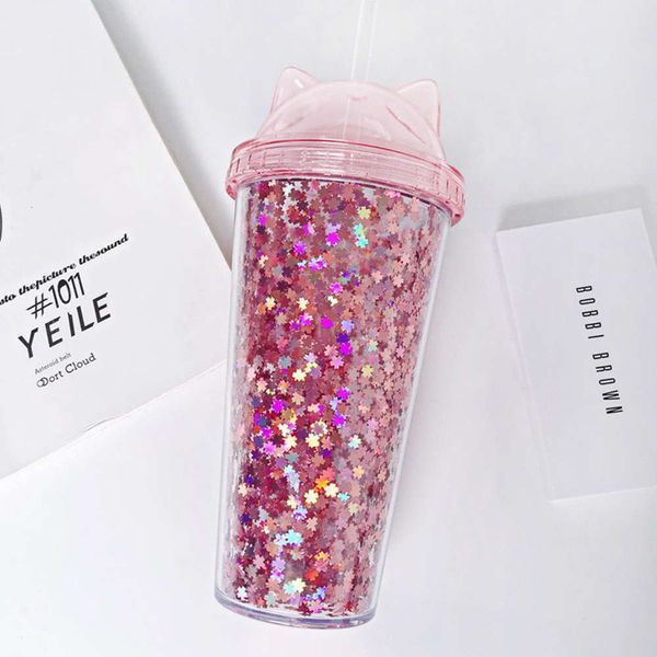 sequined bpa water bottle with straw plastic flash cat ear double wall drinking bottle coffee juice cup
sequined bpa water bottle with straw plastic flash cat ear double wall drinking bottle coffee juice cup