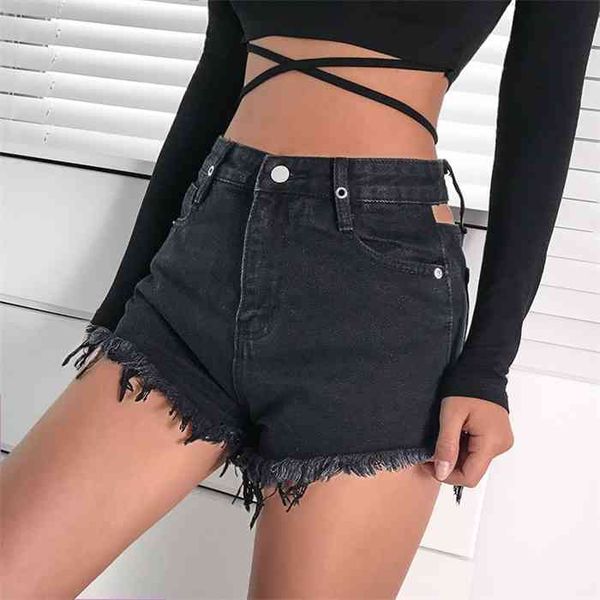 fashion women worn high waist hollow denim slim hip wide leg casual black shorts for female, White;black
fashion women worn high waist hollow denim slim hip wide leg casual black shorts for female, White;black