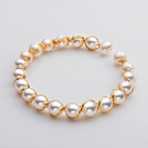 lnngy 14k gold filled bracelet 6.5-8.5mm natural cultured freshwater pearl fashion twisted bracelet bangle women jewelry giftss, Black
lnngy 14k gold filled bracelet 6.5-8.5mm natural cultured freshwater pearl fashion twisted bracelet bangle women jewelry giftss, Black