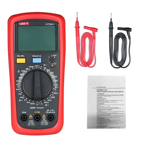 multimeters uni-t ut39a+/ut39c+ digital multimeter auto range tester ac dc v/a ohm /temp /frequency/hfe/ncv test
multimeters uni-t ut39a+/ut39c+ digital multimeter auto range tester ac dc v/a ohm /temp /frequency/hfe/ncv test