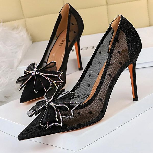 dress shoes bigtree bow-knot women pumps mesh hollow high heels rhinestone stiletto party sandals 2021, Black
dress shoes bigtree bow-knot women pumps mesh hollow high heels rhinestone stiletto party sandals 2021, Black