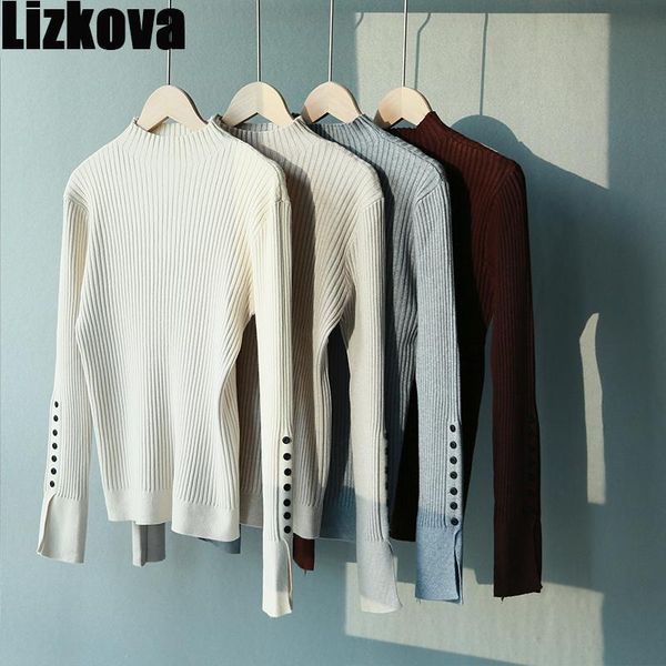 women's sweaters lizkova knitted ribbed sweater women winter turtleneck pullover elegant button cuff slim, White;black
women's sweaters lizkova knitted ribbed sweater women winter turtleneck pullover elegant button cuff slim, White;black