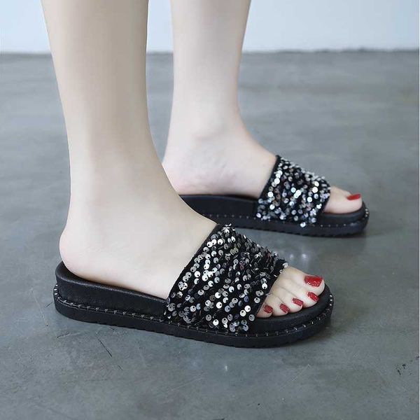summer women's sandals slippers female outdoor casual flat-soled woman sandals durable metal decoration size 36-40 210611, Black
summer women's sandals slippers female outdoor casual flat-soled woman sandals durable metal decoration size 36-40 210611, Black