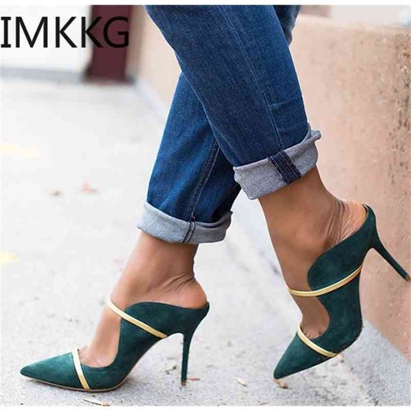 women high heels mules shoes slip on summer shoes pointed toe woman slides outdoor female sandals plus size party shoes 210820, Black
women high heels mules shoes slip on summer shoes pointed toe woman slides outdoor female sandals plus size party shoes 210820, Black