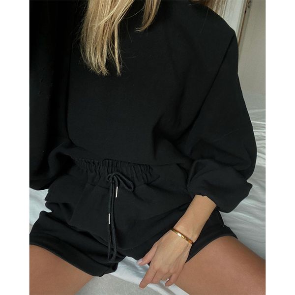 womens tracksuits sweet cute girl o-neck hooded sweatshirts and shorts matching set autunm 2021 femlae solid color sets, White;black
womens tracksuits sweet cute girl o-neck hooded sweatshirts and shorts matching set autunm 2021 femlae solid color sets, White;black