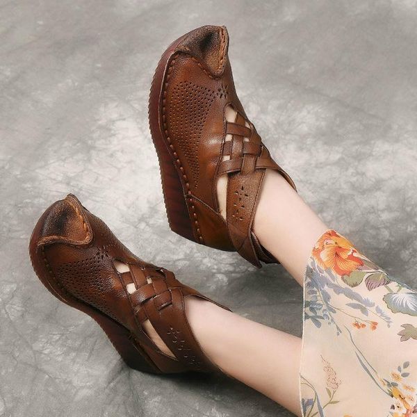 boots summer women ankle genuine cow leather platform wedges heels hollow handmade sewing 2021 retro casual female ladies shoes, Black
boots summer women ankle genuine cow leather platform wedges heels hollow handmade sewing 2021 retro casual female ladies shoes, Black